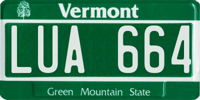 VT license plate LUA664