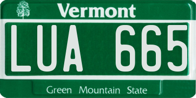 VT license plate LUA665