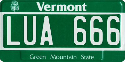 VT license plate LUA666