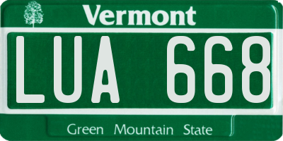 VT license plate LUA668