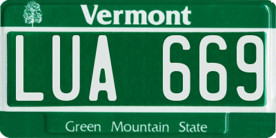 VT license plate LUA669