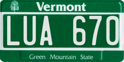 VT license plate LUA670