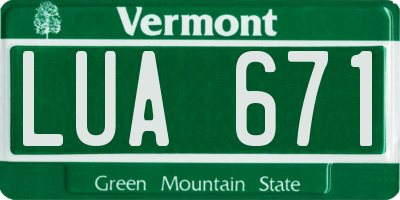VT license plate LUA671