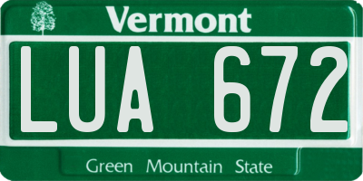 VT license plate LUA672