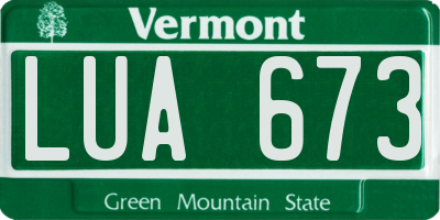 VT license plate LUA673