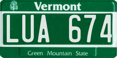 VT license plate LUA674