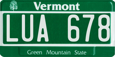 VT license plate LUA678