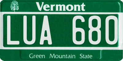 VT license plate LUA680