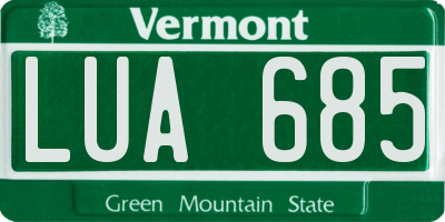VT license plate LUA685