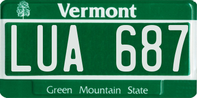 VT license plate LUA687
