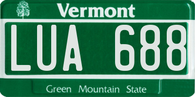 VT license plate LUA688