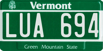 VT license plate LUA694