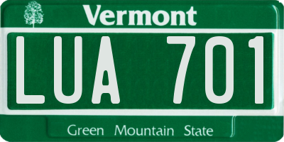 VT license plate LUA701