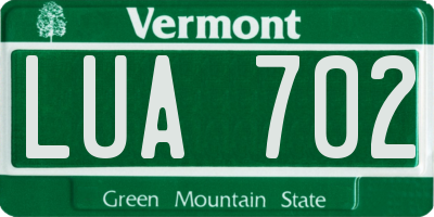 VT license plate LUA702