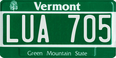 VT license plate LUA705