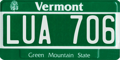 VT license plate LUA706