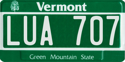 VT license plate LUA707