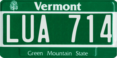 VT license plate LUA714