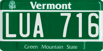 VT license plate LUA716