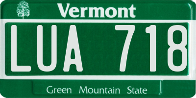 VT license plate LUA718
