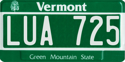 VT license plate LUA725