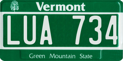 VT license plate LUA734