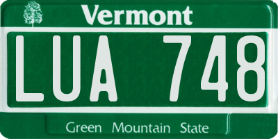 VT license plate LUA748