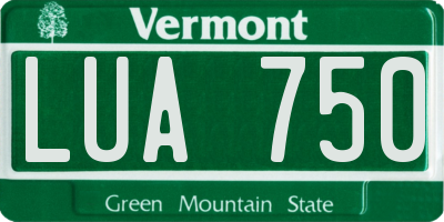 VT license plate LUA750
