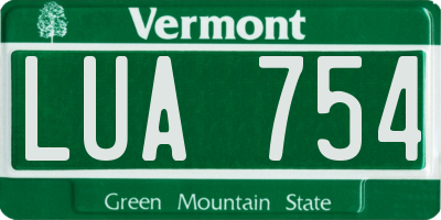 VT license plate LUA754