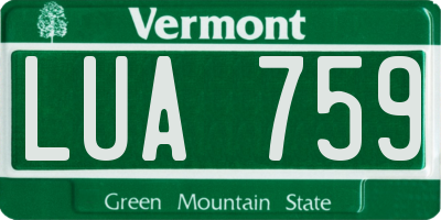 VT license plate LUA759