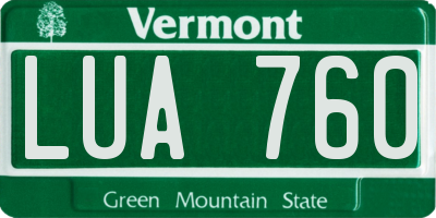 VT license plate LUA760