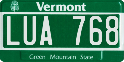 VT license plate LUA768