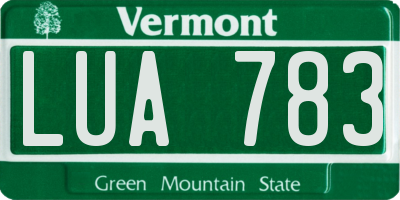 VT license plate LUA783