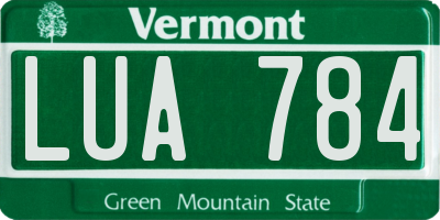 VT license plate LUA784