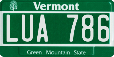 VT license plate LUA786