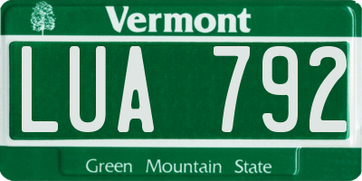 VT license plate LUA792