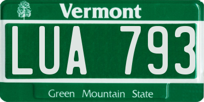 VT license plate LUA793