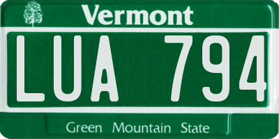 VT license plate LUA794