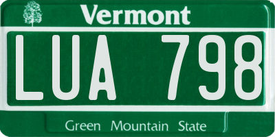 VT license plate LUA798