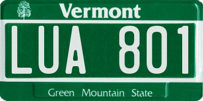 VT license plate LUA801