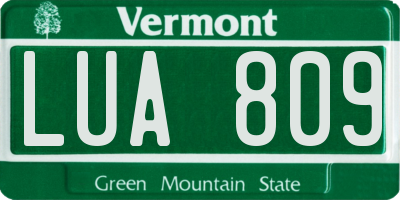 VT license plate LUA809
