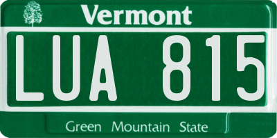 VT license plate LUA815
