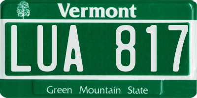 VT license plate LUA817