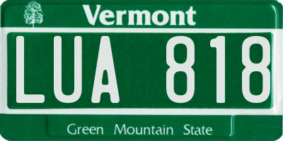 VT license plate LUA818