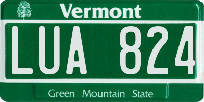 VT license plate LUA824