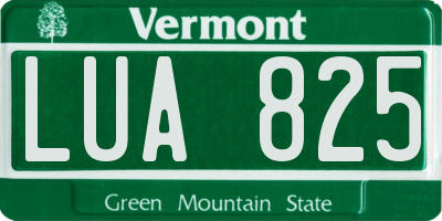 VT license plate LUA825