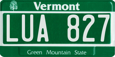VT license plate LUA827