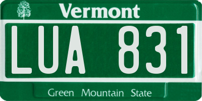 VT license plate LUA831