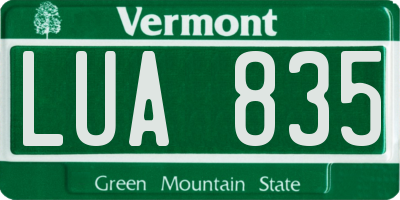 VT license plate LUA835