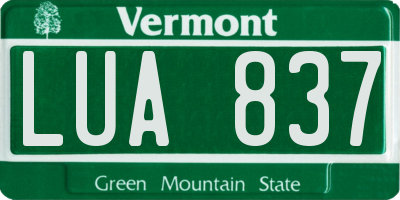 VT license plate LUA837